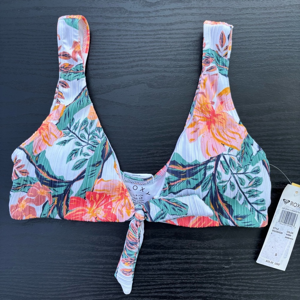 Roxy Just Shine Elongated Floral Bikini Top